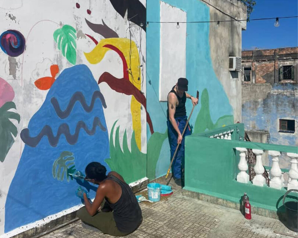 Painting a mural